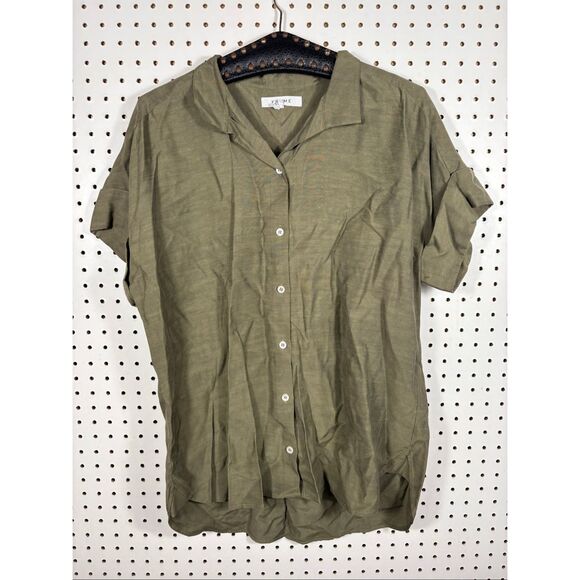 Frame army green military short sleeve shirt size M - Picture 1 of 6